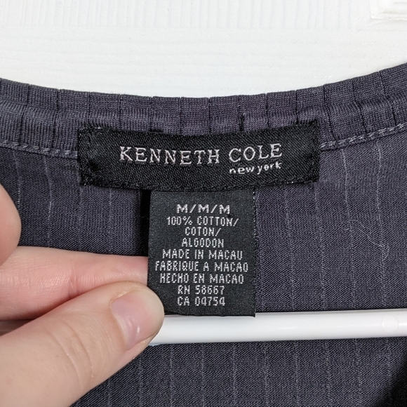 Men's 100% Cotton Classic Grey Long Sleeve Tee from Kenneth Cole New York Size M - Picture 2 of 5